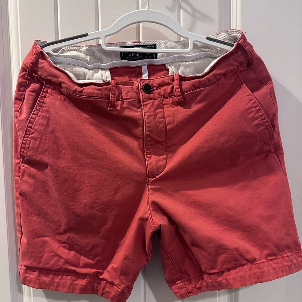 Abercrombie & Fitch Coral Flat Front Shorts